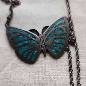 Vintage Turquoise Inlaid Necklace